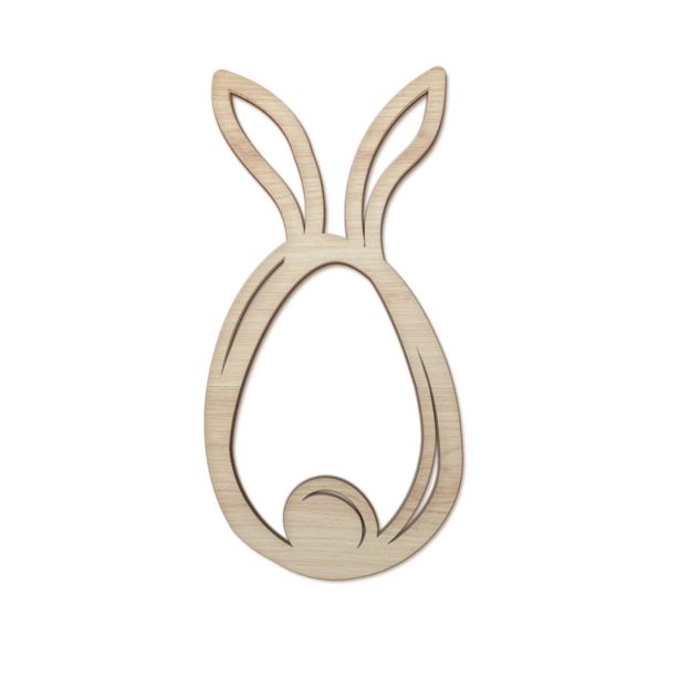Lasercut Produkt aus Holz in Form eines abstrakten Oserhasen