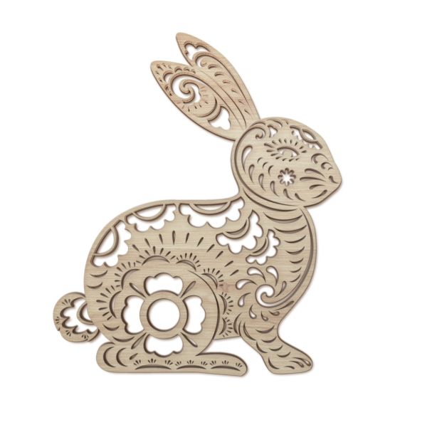 Lasercut Produkt aus Holz in Form eines Oserhasen