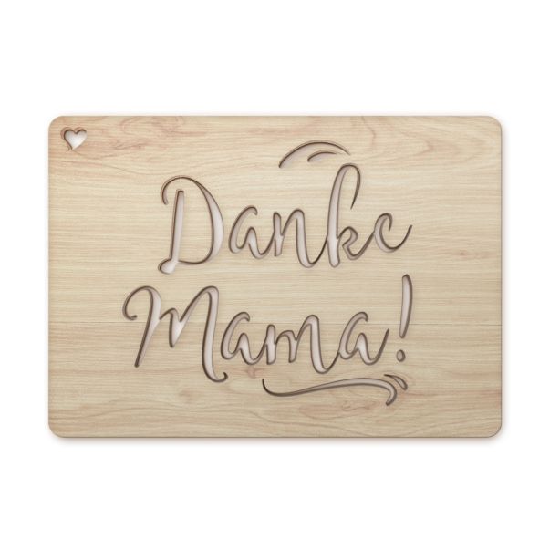 Holzpostkarte Danke Mama