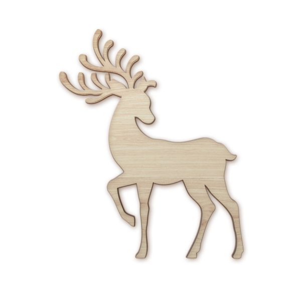 Hirschfigur mit Geweih aus Holz