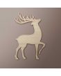 Geschenksartikel Hirschfigur Hansi mit Geweih. Personalisierbares Dekoelement aus Holz. Regional hergestelltes, rustikales Objekt.