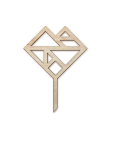 Blumenstecker, Cake Topper, Dekoelement, Indoor Deko, Holzdeko, Design aus Österreich, Handgefertigt in der Waldviertler Lichtbrennerei