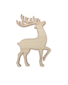 Geschenksartikel Hirschfigur Hansi mit Geweih. Personalisierbares Dekoelement aus Holz. Regional hergestelltes, rustikales Objekt. 