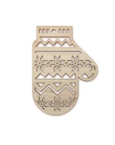 Geschenksartikel Weihnachtsanhänger Handschuh. Personalisierbares Dekoelement aus Holz. Regional hergestelltes, rustikales Objekt aus der Waldviertler Lichtbrennerei